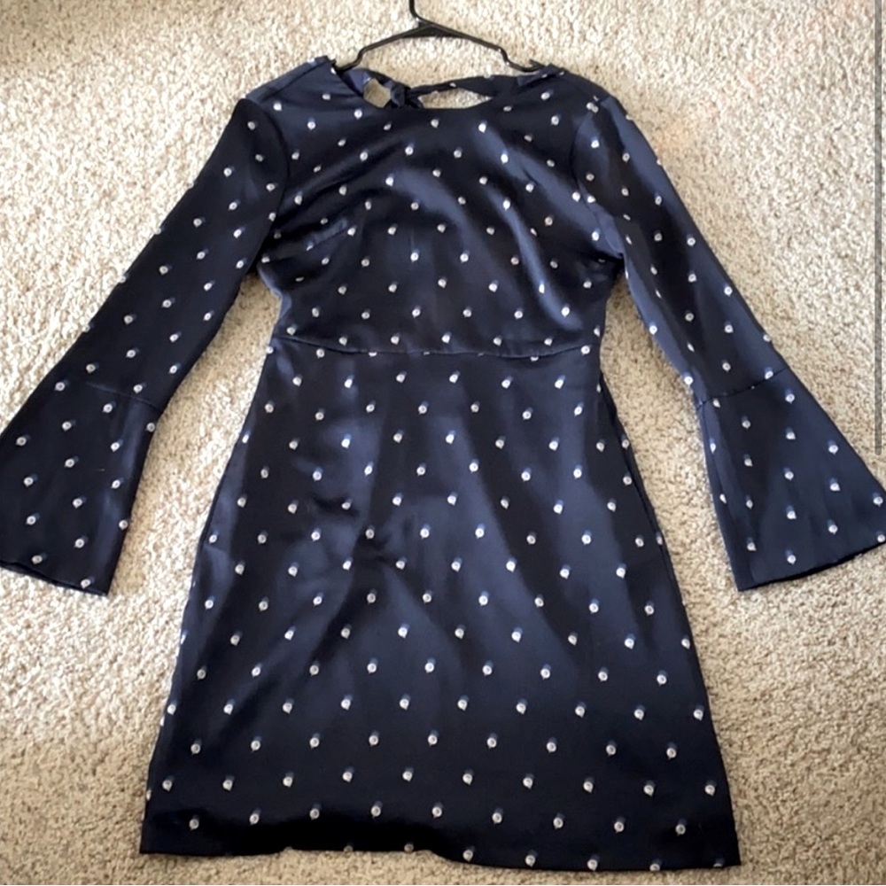Banana Republic Navy Bell-Sleeve Mini Dress